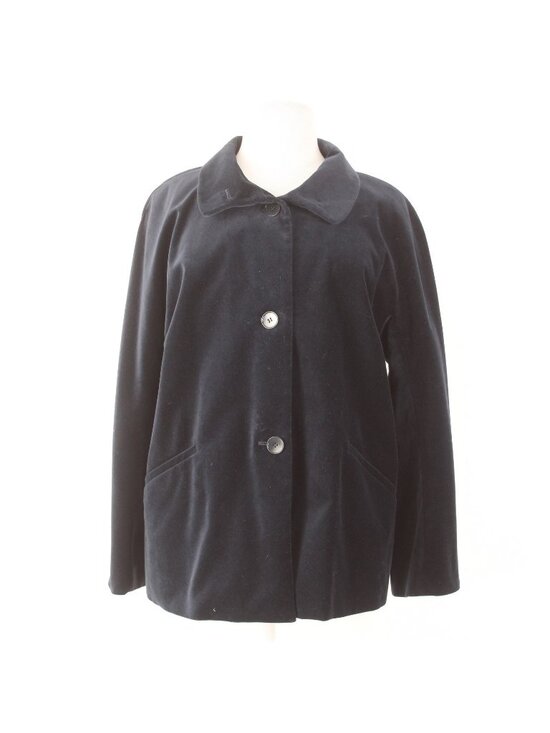 Talbots Jackets & Blazers - Talbots Jacket Sz 22W Navy Velour Collared Pockets Cotton Polyester Jacket